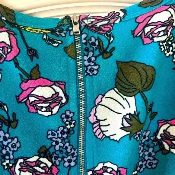 EUC LulaRoe Teal Floral Dress Women’s XS - Picture 2 of 11